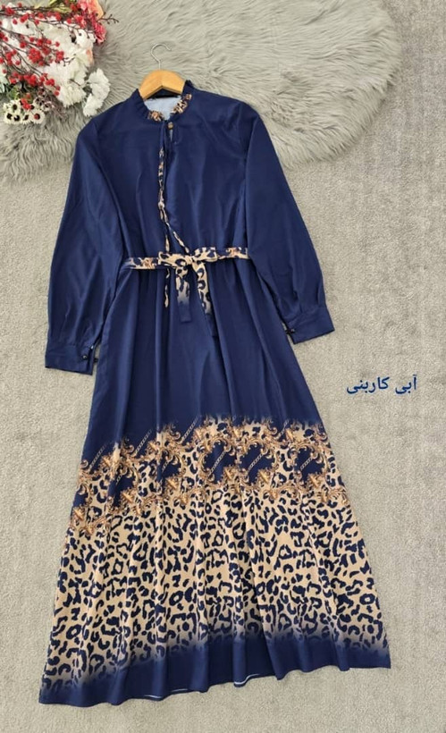 پیراهن زنانه بوگاتی مدل پلنگی | کمربندی، خنک و خوشتنخور