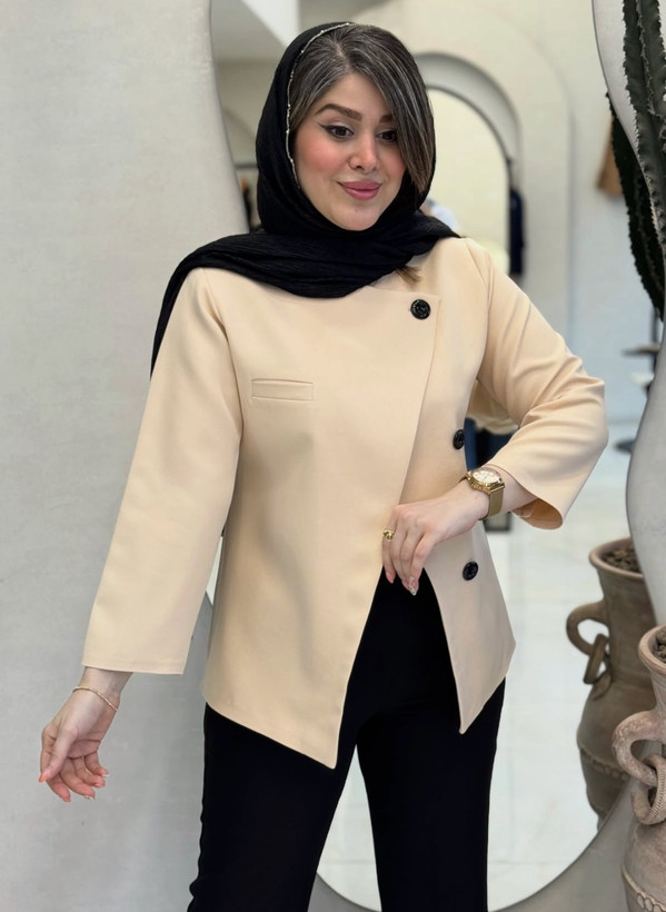 کت تک زنانه مروارید مدل پرشین کرپ مازراتی