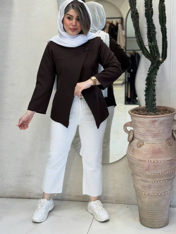 کت تک زنانه مروارید مدل پرشین کرپ مازراتی