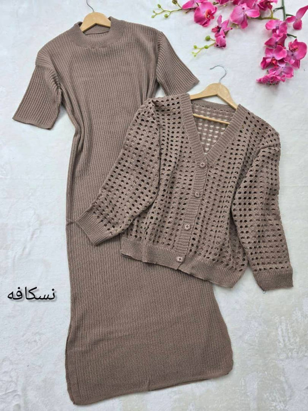 ست دو تکه زنانه بدون برند مدل دلبر بافت پینترستی