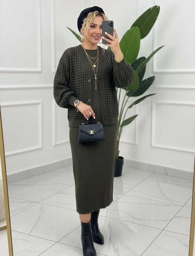 ست دو تکه زنانه بدون برند مدل دلبر بافت پینترستی